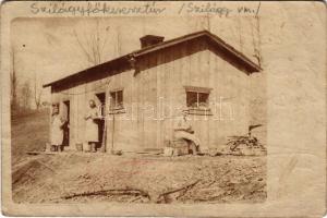 1918 Szilágyfőkeresztúr, Cristur-Criseni; osztrák-magyar katonák tábora / WWI K.u.k. military camp, soldiers. photo (fl)