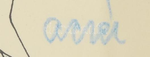 Aczél Ilona (1929-2000): Női akt. Tus, papír, jelzett. Üvegezett fakeretben. 16,5x11,5 cm