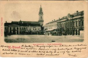 1899 (Vorläufer) Nagyvárad, Oradea; Szent László tér, takarékpénztár, Held S. üzlete. Sonnenfeld A. ...