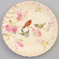 cca 1900 Franz Anton Mehler madármintás tál. Jelzett, kopással, d: 20 cm