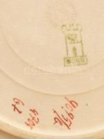 cca 1900 Franz Anton Mehler madármintás tál. Jelzett, kopással, d: 20 cm