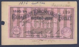 1894 Budapesti Korcsolyázó Egylet fényképes bérlet / Skating ticket