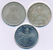 1992. 200Ft Ag "MNB" + 1993. 200Ft Ag "MNB" + 1994. 200Ft Ag "Deák" T:...