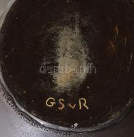 GS v R jelzéssel fekete váza, m: 9 cm