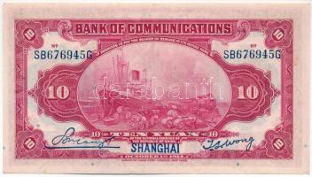 Kína 1914. 10Y "Bank of Communications" T:F szép papír
China 1914. 10 Yuan "Bank of ...