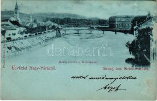 1900 Nagyvárad, Oradea; kiszáradt Körös részlet a Kálváriával. Pauker Dániel kiadása / dried up river Cris, Calvary (felszíni sérülés / surface damage)