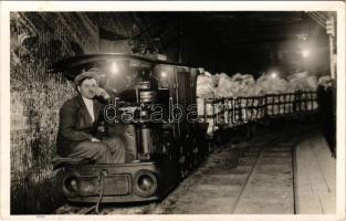 Désakna, Ocna Dejului; Sóbánya, sókiszállítás a bányából, uparvasút / salt mine, industrial railway