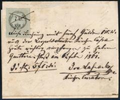 1860 Váltó Leopold Frauerendorfen aláírásával, 7 kr bélyeggel