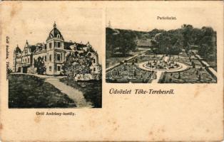 1912 Tőketerebes, Trebisov; Gróf Andrássy kastély és park. Gelb kiadása / castle and park (fl)