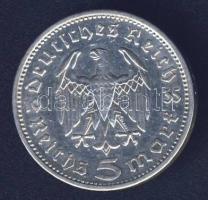 Német 3. Birodalom 1935A 5M Ag "Hindenburg" T:2/3+ k. ph