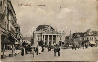 1915 Nagyvárad, Oradea; Bémer tér, Szigligeti színház, üzletek / square, theatre, shops (fl)