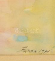 Olvashatatlan jelzéssel: Balatoni fények, 1970. Akvarell, ceruza, papír, üvegezett fakeretben, 31,5×...