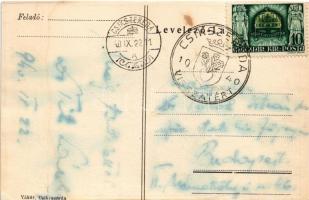 1940 Csíkszereda, Miercurea Ciuc; bevonulás, Vármegyeháza, díszkapu. Vákár kiadása / entry of the Hu...