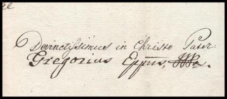 1831 Eperjes, Tarkovics Gergely (1744-1841) görögkatolikus megyéspüspök aláírásával ellátott, latin ...