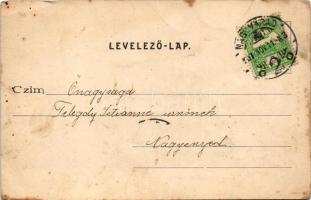 1907 Nagyvárad, Oradea; Felső kereskedelmi iskola. Sebő Imre kiadása / school. Art Nouveau (EK)