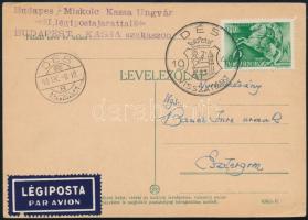 1940 Légi posta levelezőlap 6f bérmentesítéssel Esztergomba &quot;DÉS VISSZATÉRT&quot;