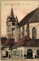 1912 Szászsebes, Mühlbach, Sebes; Evangélikus templom. J. Hientz / Kirche / church (EK)