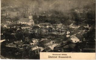 1912 Krassóvár, Krassova, Carasova; látkép. Dajkovits J. utóda kiadása / general view (tűnyomok / pin marks)