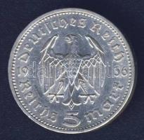 Német 3. Birodalom 1936A 5M Ag "Hindenburg" T:2/3