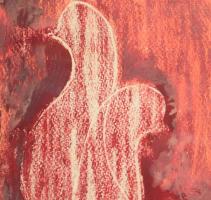 Barta Mária (1897-1969): Lendületes formák. Vegyes technika, papír, jelezve balra lent, üvegezett fa...