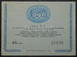 1968 Mexikói olimpiai sorsjegy / Mexico Olympic games lottery