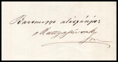 1868 Aranyosmarót (Zlaté Moravce), Felvidék, Mattyasóvszky Lipót, Bars vármegye alispánja által aláí...
