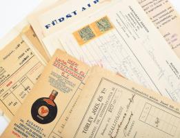 cca 1915-1945 Alkoholos italokkal kapcsolatos 30 db fejléces számla és üzleti levél, különféle cégek...