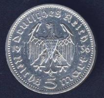Német 3. Birodalom 1936A 5M Ag "Hindenburg" T:2/3 kis ph