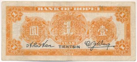 Kína / Hupej tartomány 1934. 1Y "Bank of Hopei" T:F
China / Province of Hubei 1934. 1 Yua...