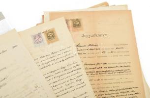 cca 1890-1930 A Komárom vármegyei Nagyigmánd, Szend, Szák községekhez fűződő papírrégiség tétel, köz...