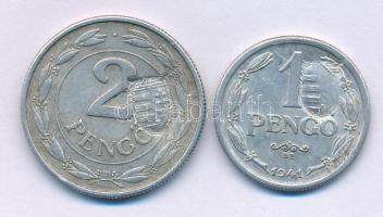 1941. 1P Al hamis középcímeres ellenjeggyel + 1941. 2P Al hamis hamis középcímeres ellenjeggyel ellenjeggyel T:XF,VF