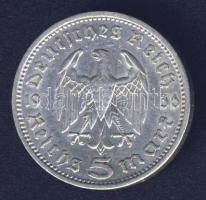 Német 3. Birodalom 1936A 5M Ag "Hindenburg" T:2/3 kis ph