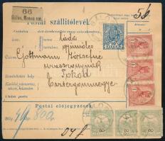 1906 Csomagszállító 10 bélyeges 6K bérmentesítéssel &quot;GÁLOS MOSON VM.&quot; - &quot;TOKOD&quot;