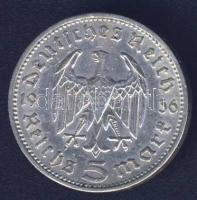 Német 3. Birodalom 1936A 5M Ag "Hindenburg" T:2/3 kis ph