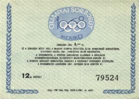 1968 Mexikói olimpiai sorsjegy / Mexico Olympic games lottery