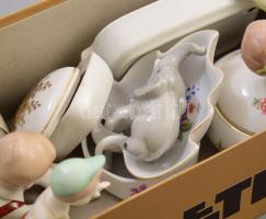 9 darabos magyar porcelán tétel, klf méretben