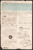 1850 Temesvár, Österreichisch-kaiserl. königl. Reisepass / útlevél 6 kr C.M. okmánybélyeggel, szakad...