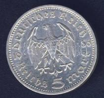 Német 3. Birodalom 1936A 5M Ag "Hindenburg" T:2/3 ph