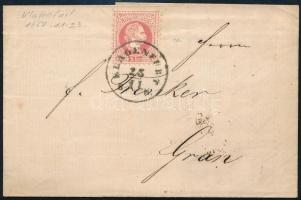 1867 5kr levélen Esztergomba &quot;KLAGENFURT&quot; - Gran