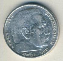 Német 3. Birodalom 1936A 5M Ag "Hindenburg" T:2/3 ph