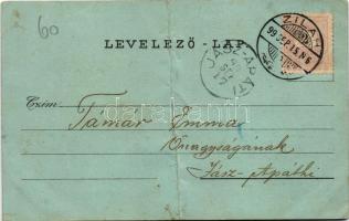 1899 (Vorläufer) Zilah, Zalau; látkép, M. kir. honvéd laktanya, Kossuth tér, Városi vigadó. Schwider...