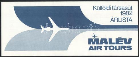 1982 MALÉV Külföldi Társasutazás prospektus, benne árlistával, 31+5 p