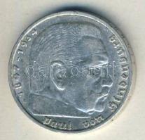 Német 3. Birodalom 1936A 5M Ag "Hindenburg" T:2/3 ph