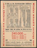 "Pengős gyors indul a boldogság felé" - 29. Osztálysorsjáték reklámlapja