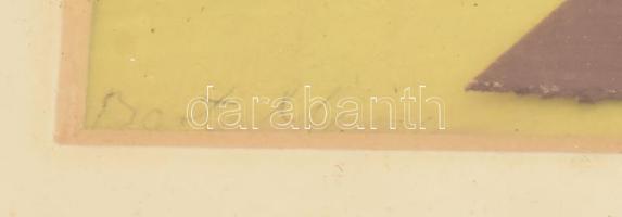 Barta Mária (1897-1969): Szív és keresztek. Kollázs, papír, jelezve balra lent, üvegezett fakeretben...