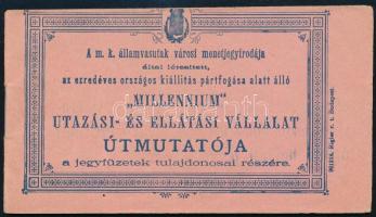 1896 Bp., Millenniumi kiállítás - "Millennium" utazási és ellátási vállalat útmutatója