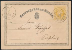 1871 2kr díjjegyes levelezőlap &quot;BÁTORKESZ&quot; (Gudlin 400 p) - &quot;POZSONY /VÁROS&quot;