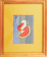 Barta Mária (1897-1969): Formák. Olaj, vászon, jelezve jobbra fent, üvegezett fakeretben. 21,5x15 cm