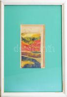 Barta István (1892-1976): Rétegek. Akvarell, papír, jelzett, üvegezett fakeretben. Keretben a mű kis...