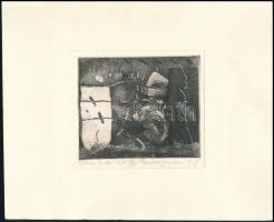 Olvashatatlan jelzéssel: Fehérség 14/50, rézkarc, papír, jelzett, paszpartuban, 10×11,5 cm